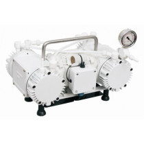 Bomba de vácuo tipo diafragma a seco com proteção em PTFE Fisatom 828T Bomba de vácuo tipo diafragma a seco com proteção em PTFE Fisatom 828T