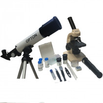 KIT Microscópio Biológico Monocular 400X + Telescópio Astronômico 90X KIT Microscópio Biológico Monocular 400X + Telescópio Astronômico 90X