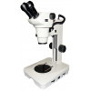 Microscópio Estereoscópico Binocular Zoom 0,8X ~ 5X Aumento 8 X ~ 100X e iluminação Transmitida e Refletida LED 2W