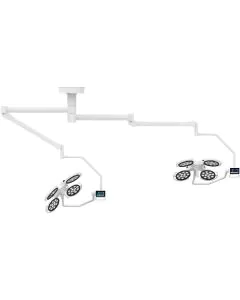 Foco Cirúrgico de Teto LD44 48x48 96 LED 120.000 + 120.000 Lux 2 braços